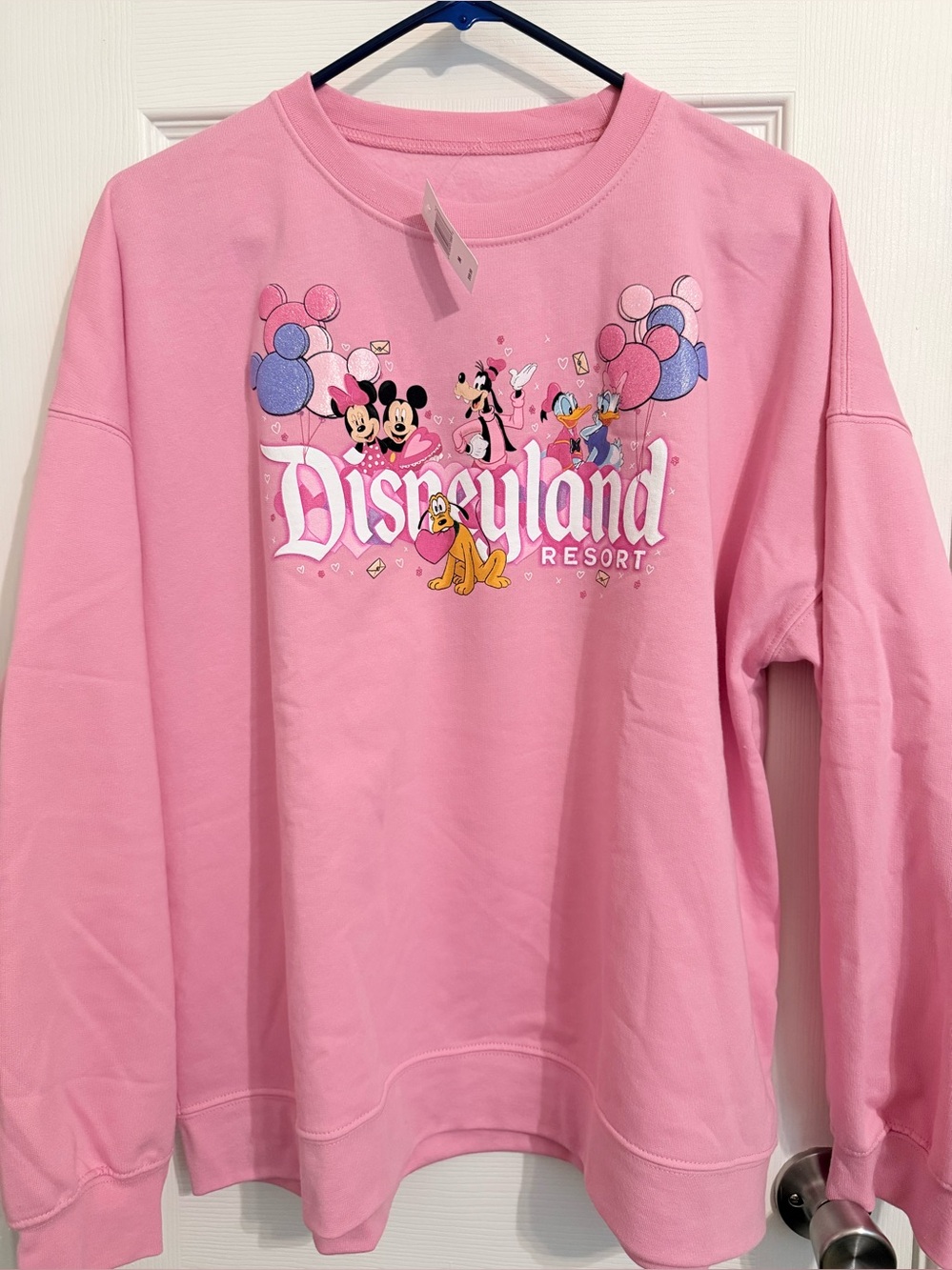 Disneyland Resort pink crewneck sweatshirt adult medium NWT